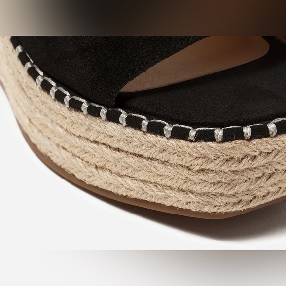 🌴🌺🌴 “Crown Vintage” Espadrille black suede Wedge Sandal size 8 🌴🌺🌴 - Picture 5 of 12